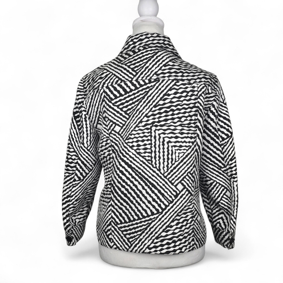 Ruby Rd Geometric Print Button Up Jacket Size 12 - Picture 3 of 8